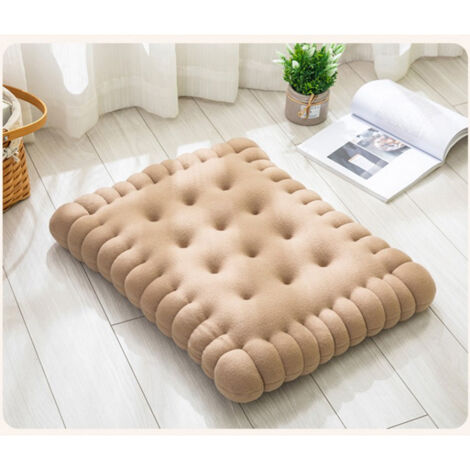 Coussin de Chaise Épais et Moelleux en Forme de Biscuit, 40x45cm, Confort Élastique pour Bureau, Salle à Manger ou Canapé, Couleur Beige (1/5)