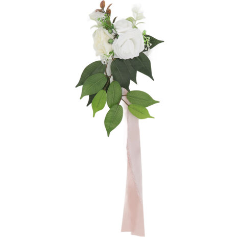 Fleur Artificielle pour Dos de Chaise de Mariage - Rose Élégante à Multiples Couches, Décoration Réaliste pour Réception 17046 (1/5)