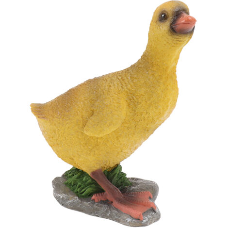 Statue de Canard en Résine pour Jardin, Décor Extérieur Mignon pour Pelouse ou Terrasse, Sculpture Artistique Grise (1/5)