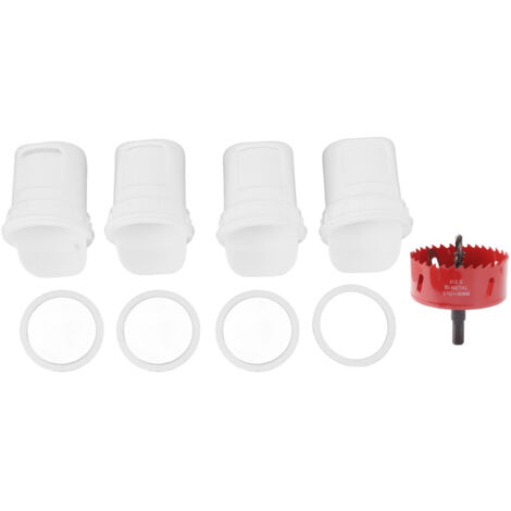 Distributeur de Nourriture pour Volailles Anti-Gaspillage Étanche Alimentation Automatique par Gravité pour Seaux et Récipients Blanc (1/5)
