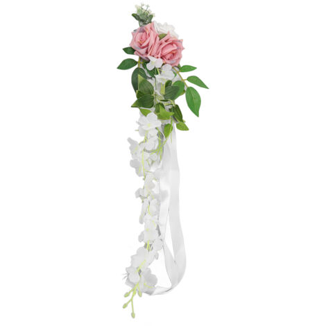 Fleur artificielle pour dossier de chaise de mariage - Rose élégante à multiples couches - Décoration de chaise de réception - Modèle 17045 (1/5)