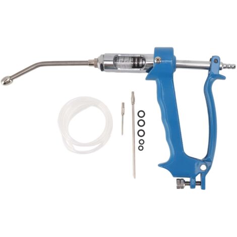 Seringue vétérinaire portable 5ml pour animaux de ferme (vaches, moutons, poules, lapins) - Outil de mesure de liquide ajustable 27cm