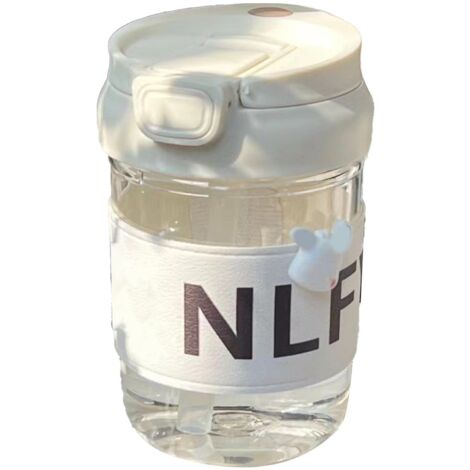 Gourde d'eau portable 420ml avec paille et couvercle motif chien, idéale pour sport, randonnée et activités extérieures. (1/5)