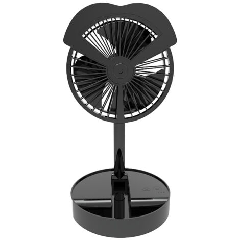 Ventilateur de Bureau USB avec Moteur Sans Balais, 3 Vitesses et Brumisateur, Noir - Ventilateur Électrique Mini Portable