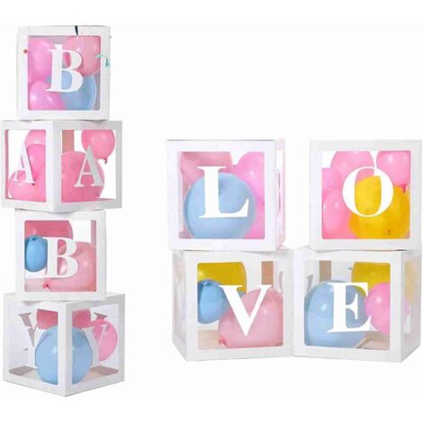 Boîtes à ballons transparentes blanches pour décoration bébé, anniversaire, mariage, événements spéciaux et décoration intérieure (1/5)