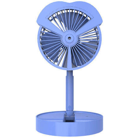 Ventilateur de Bureau USB avec Brumisateur, Moteur Sans Balais, 3 Vitesses, Port de Charge Bleu (1/5)