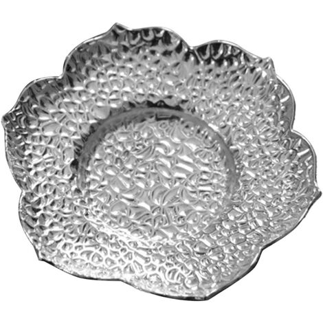 Sous-verre en bronze argenté à motif gaufré, isolant thermique pour maison, bureau, restaurant ou bar. (1/5)