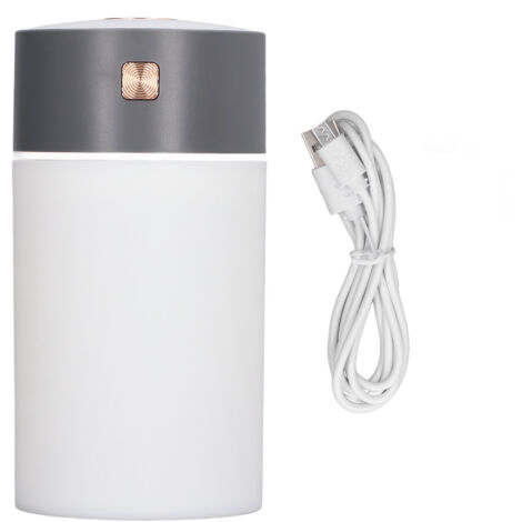 Humidificateur d'air portable 300ml avec lumière colorée pour bureau, voiture et voyage - Gris (1/5)