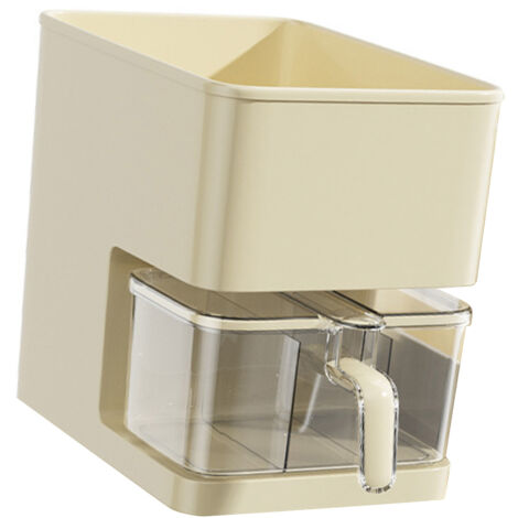 Boîte de Rangement pour Épices en Blanc Crémeux, Organisateur de Condiments avec Étagères, Ensemble Modulable (1/5)