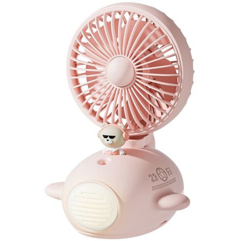 Ventilateur brumisateur USB mignon pour bureau, rose - Idéal pour étudiants et dortoirs