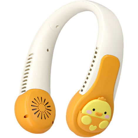 Ventilateur de cou portable USB rechargeable avec batterie intégrée - Silencieux et anti-torsion pour enfants et adultes, idéal pour sports en plein air