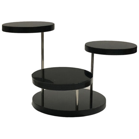 Présentoir à bijoux multi-étages noir 3 niveaux pour bagues, vitrine de décoration pour fêtes ou gâteaux (1/5)