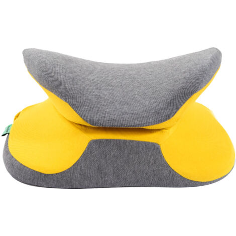 Oreiller de sieste ergonomique en mousse mémoire pour bureau et école, couleur jaune citron 38x33x15cm