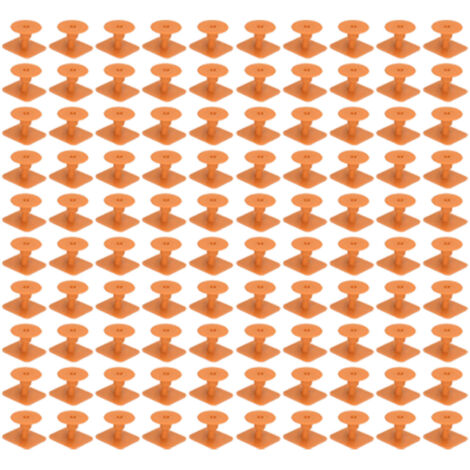 Étiquettes d'oreille carrées vierges pour bétail - 100 pièces, identification animale pour porcs, marqueur orange (1/5)
