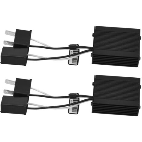 2 Pièces Décodeur LED Phare Anti-Parasite Boîtier Aluminium pour Voiture, Compatible Canbus 9-16V Anti-Clignotement (1/5)