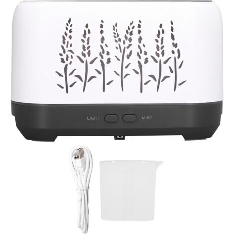 Lampe d'ambiance à flamme creuse 200ml avec humidificateur USB, aromathérapie par atomisation ultrasonique blanc (1/5)