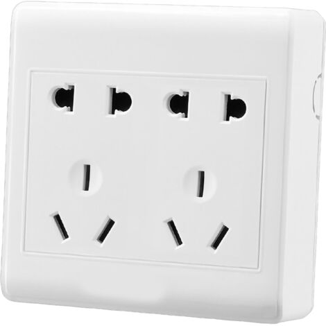 Prise électrique murale ultra-mince 10 trous ignifuge pour PC et appareils ménagers (1/5)