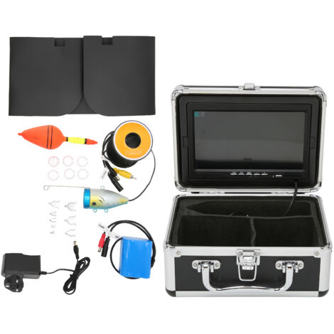 Caméra de Pêche Sous-Marine Portable 7 Pouces, Écran LCD 1200TVL, Lampe LED Blanche, Détecteur de Poissons, 30m/98.4ft, 100‑240V avec Prise UK (1/5)