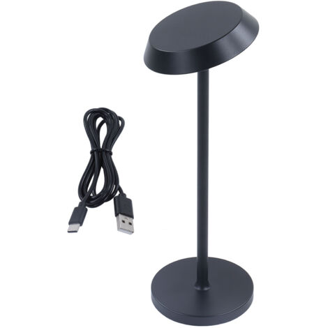 Lampe de Lecture LED Rechargeable USB, Style Moderne Minimaliste, Protection des Yeux, IP54, Ergonomique, pour Salon, Noir