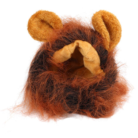 Perruque Lion pour Chien Déguisement Amusant Accessoire Déguisement Animal Brun Foncé (1/5)