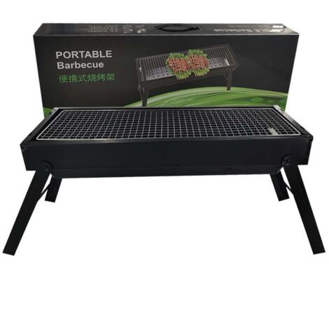 Barbecue portable pliant sans fumée pour camping, randonnée et pique-nique - Gril à charbon multifonction (Dimensions: 60.2x22.2x32.8cm)