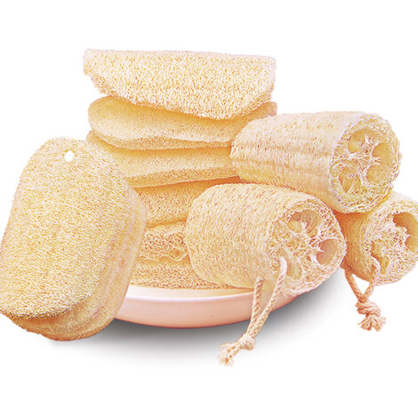 Éponge Loofah Naturelle - Grande Absorption, Structure Durable pour Douche et Soins Corporels (1/4)