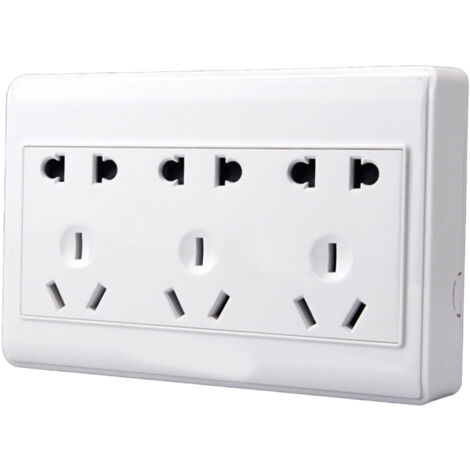 Prise électrique murale ultra-mince 15 trous ignifuge pour PC et appareils ménagers (1/5)