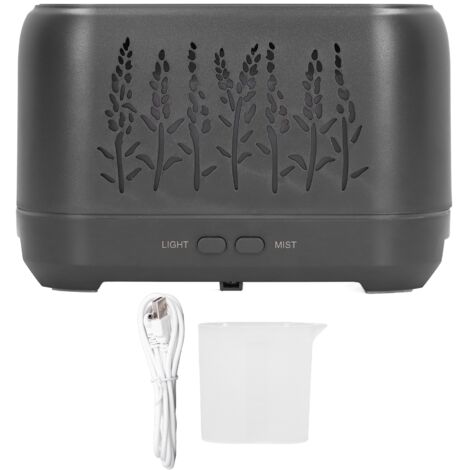 Humidificateur USB 200ml Lampe Flamme Creuse Ultrasonique Aromathérapie Noir (1/5)