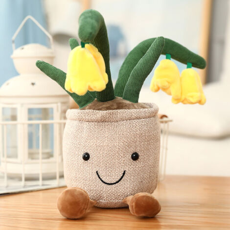Plante en Peluche Décorative pour Bureau, Voiture ou Maison - Jacinthe Bleue Jaune 25cm, Douce et Hypoallergénique (1/5)