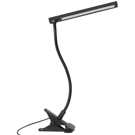 Lampe de bureau LED avec clip, portable et réglable à 360°, protection des yeux pour maison et dortoir, deux niveaux de luminosité.