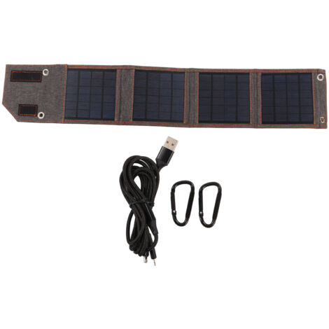Panneau Solaire Pliable 8W 5V USB - Chargeur Solaire Portable pour Randonnée Camping - Panneau Solaire Étanche Extérieur