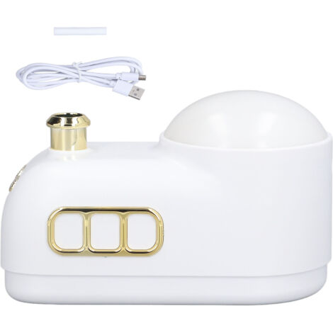 Humidificateur USB avec veilleuse rétro 3 niveaux, 2 modes de brumisation, portable pour la maison, blanc (1/5)
