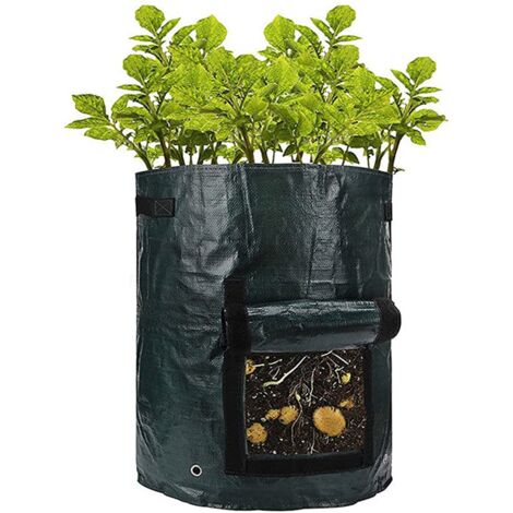 Sac de culture en PE respirant et écologique, poche de croissance pour plantes, outil de jardinage, 3 gallons noir 25x22cm (1/3)