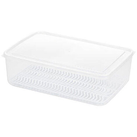 Boîte de Conservation Alimentaire Transparente en PP Empilable avec Planche d'Égouttage - Grand Format pour Réfrigérateur (1/5)