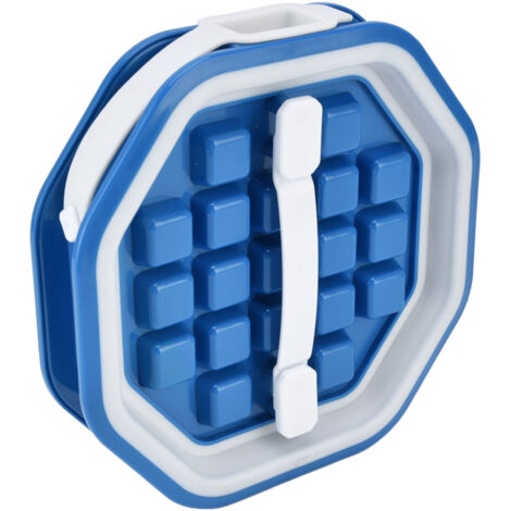 Moule à glaçons bleu portable 2 en 1, forme losange pliable et remplissage d'eau pour pique-nique DIY (1/5)