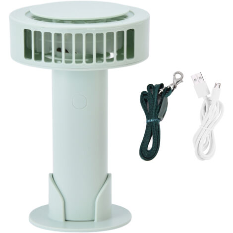 Ventilateur de Poche USB Rechargeable 3 Vitesses Portable pour Intérieur et Extérieur Vert Mini