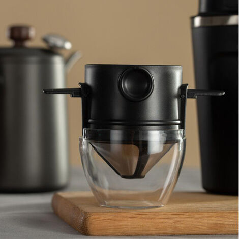 Filtre à café réutilisable en acier inox double couche pour méthode de percolation