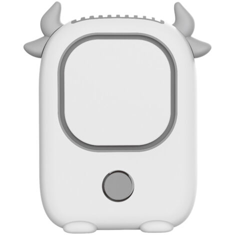 Ventilateur de cou portable sans pales, rechargeable USB, mini ventilateur de bureau démon blanc