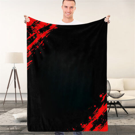 Couverture de voiture motif emblème, polyester doux imprimé, toutes saisons pour maison bureau hôtel voyage 120x150cm (1/5)