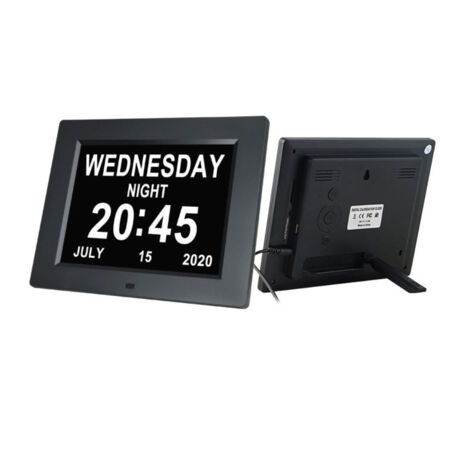 Horloge Numérique Calendrier 8 Pouces avec Affichage Grands Chiffres, Alarme et Écran Auto-Réglable pour Maison (1/5)