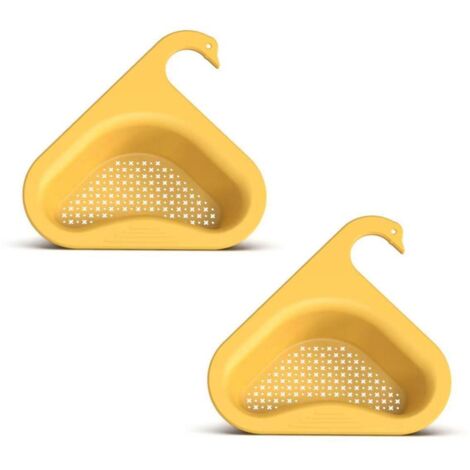 Panier Égouttoir de Lavabo avec Perçage Gratuit, Support de Drain Triangulaire pour Évier de Cuisine ou Salle de Bain, Rangement Suspendu (1/5)