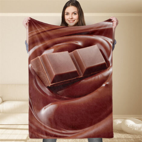 Plaidé de Sofa 100x120cm - Doux et Chaud, Motif Chocolat, Toutes Saisons - Bureau et Maison (1/5)