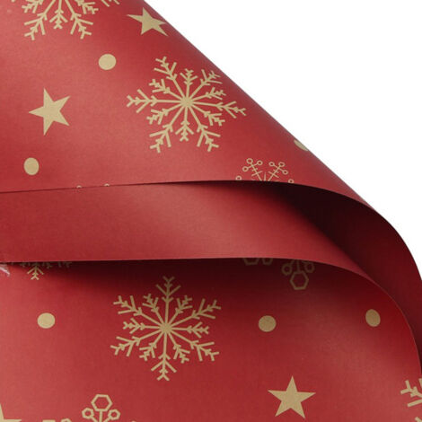 Papier Cadeau Kraft de Noël à Double Face - Collection Éléments Festifs pour Emballage Cadeaux et Décoration de Boîtes (1/5)