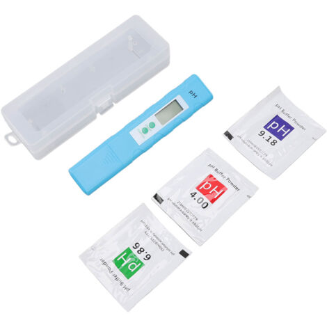 Testeur de pH numérique portable haute précision pour aquarium et piscine, mesure acidité/alcalinité avec température, couleur bleu clair. (1/5)