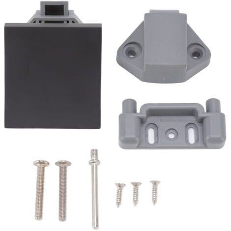 Serrure de tiroir métal et nylon pour mobilier de camping-car et bateau, système de fixation avec ouverture 7mm, finition noir mat. (1/5)
