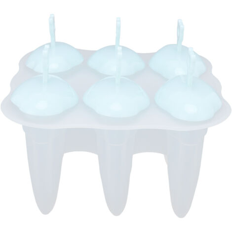 Moule à Glace Silicone 6 Cavités Antiadhésif pour Maison Cuisine Restaurant (Bleu Clair) (1/5)