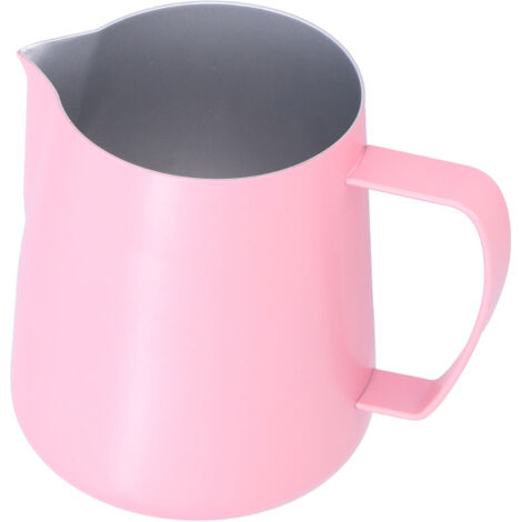 Pichet à lait 400ml pour mousseur à lait avec bec en aigle pour café maison rose (1/5)