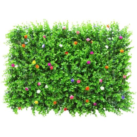 Clôture Haie Artificielle en Gazon Synthétique pour Jardin et Terrasse Décor