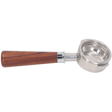Poignée de Portafiltre 58 mm en Acier Inoxydable, Fond Détachable Sans Fond, 3 Oreilles, pour Machine à Café Nuova, Modèle A1 en Bois de Rose (1/5)