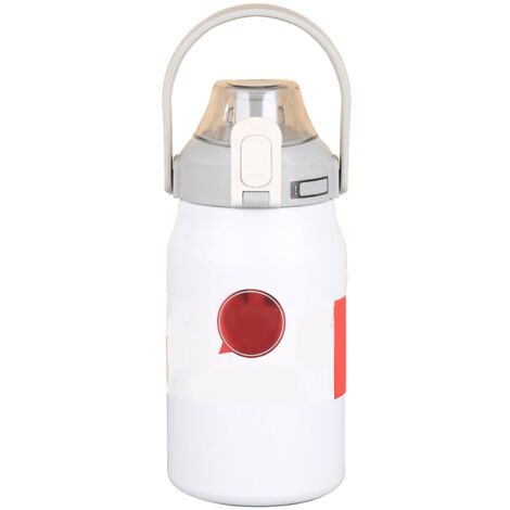 Gourde Isotherme en Acier Inoxydable 316, 1.2L, Blanche Flocon de Neige, Bouteille d'Eau Sportive Grande Capacité